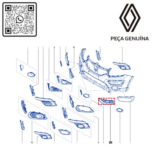 RN 34289R 261A34289R 261a34289r Moldura Farol Milha Esquerdo Sandero Gt 20132021 3